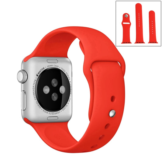 For Apple Watch Ultra 49mm & Watch Ultra 2 49mm / Series 9&8&7 45mm / SE 3&SE 2&6&SE&5&4 44mm / 3&2&1 42mm 3 in 1 Rubber Watch Band with Pin Buckle(Red) - Watch Bands by buy2fix | Online Shopping UK | buy2fix