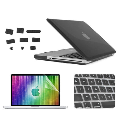 ENKAY for MacBook Pro 13.3 inch (US Version) / A1278 4 in 1 Crystal Hard Shell Plastic Protective Case with Screen Protector & Keyboard Guard & Anti-dust Plugs(Black) - MacBook Pro Cases by ENKAY | Online Shopping UK | buy2fix