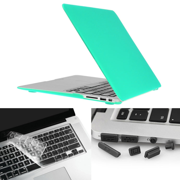 ENKAY for Macbook Air 13.3 inch (US Version) / A1369 / A1466 Hat-Prince 3 in 1 Frosted Hard Shell Plastic Protective Case with Keyboard Guard & Port Dust Plug(Green) - MacBook Air Cases by ENKAY | Online Shopping UK | buy2fix