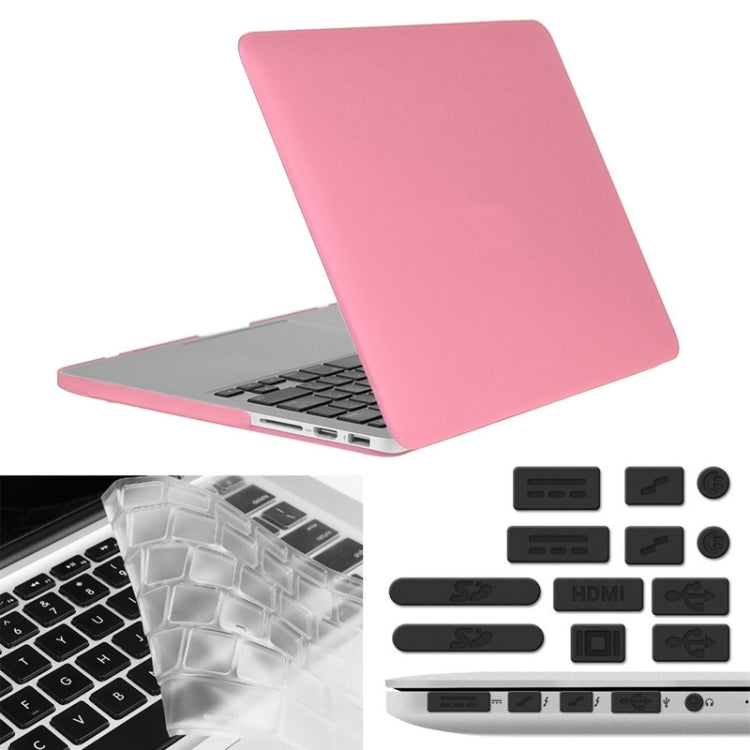 ENKAY for Macbook Pro Retina 13.3 inch (US Version) / A1425 / A1502 Hat-Prince 3 in 1 Frosted Hard Shell Plastic Protective Case with Keyboard Guard & Port Dust Plug(Pink) - MacBook Pro Cases by ENKAY | Online Shopping UK | buy2fix