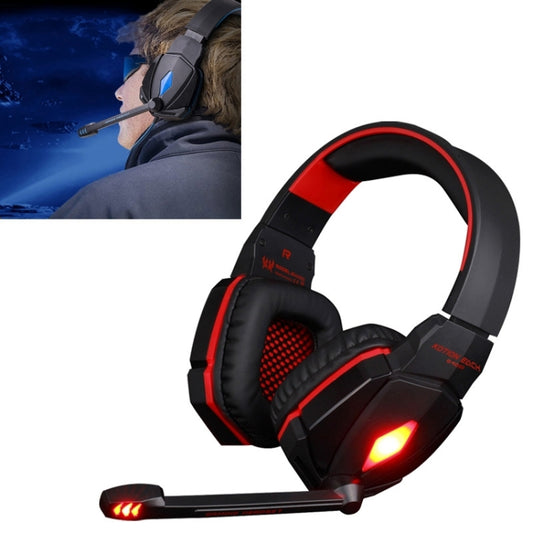 EACH G4000 Stereo Gaming Headset with Mic Volume Control & LED Light for Computer, Cable Length: 2.2m(Red) - Multimedia Headset by KOTION EACH | Online Shopping UK | buy2fix