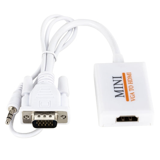 VGA + Audio to Full HD 1080P HDMI Video Converter Box Adapter for HDTV(White) - Cable by buy2fix | Online Shopping UK | buy2fix