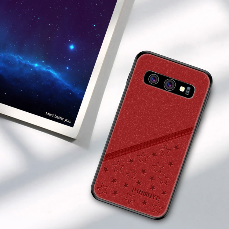 PINWUYO Full Coverage Waterproof Shockproof PC+TPU+PU Case for Galaxy S10 (Red) - Galaxy Phone Cases by PINWUYO | Online Shopping UK | buy2fix