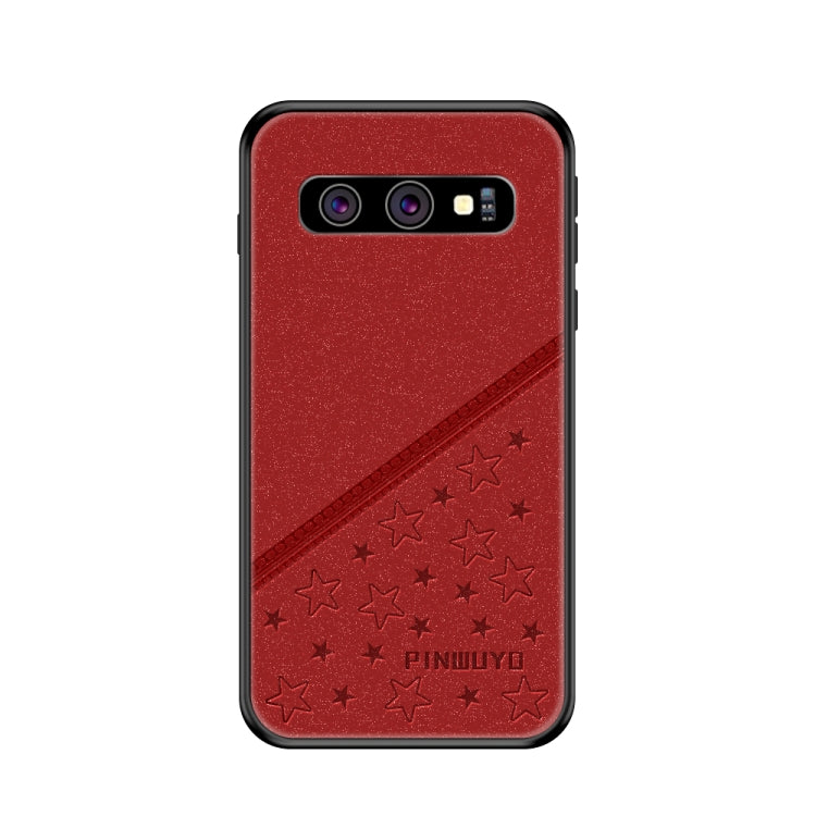 PINWUYO Full Coverage Waterproof Shockproof PC+TPU+PU Case for Galaxy S10 (Red) - Galaxy Phone Cases by PINWUYO | Online Shopping UK | buy2fix