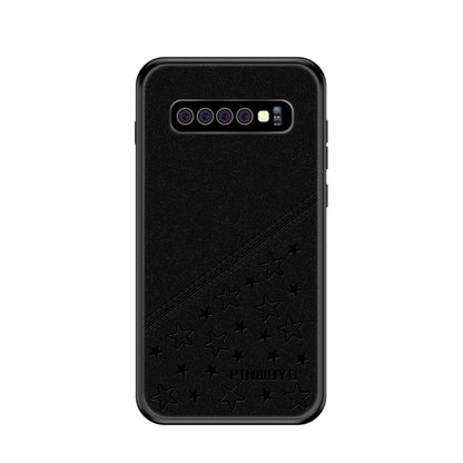 PINWUYO Full Coverage Waterproof Shockproof PC+TPU+PU Case for Galaxy S10+ (Black) - Galaxy Phone Cases by PINWUYO | Online Shopping UK | buy2fix