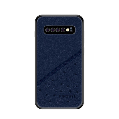 PINWUYO Full Coverage Waterproof Shockproof PC+TPU+PU Case for Galaxy S10+ (Blue) - Galaxy Phone Cases by PINWUYO | Online Shopping UK | buy2fix