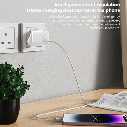 Yesido YC76L PD 20W USB-C / Type-C Port Quick Charger with Type-C to 8 Pin Cable, UK Plug (White) - USB Charger by Yesido | Online Shopping UK | buy2fix