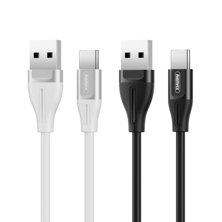 REMAX RC-075a 1m 2.1A USB to USB-C / Type-C Jell Data Cable (Black) - USB-C & Type-C Cable by REMAX | Online Shopping UK | buy2fix