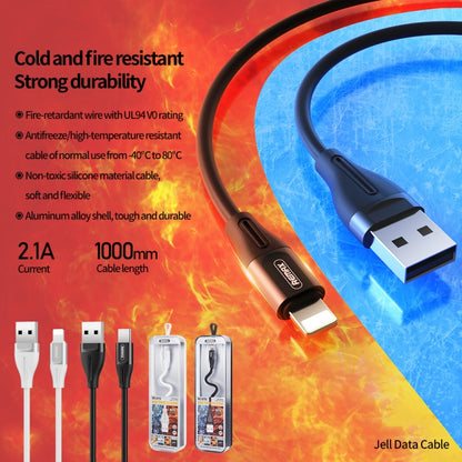 REMAX RC-075a 1m 2.1A USB to USB-C / Type-C Jell Data Cable (Black) - USB-C & Type-C Cable by REMAX | Online Shopping UK | buy2fix