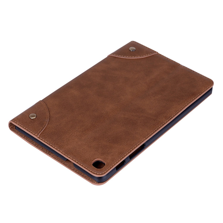 Retro Book Style Horizontal Flip Leather Case for Galaxy Tab A 8 (2019) P200 / P205,  with Holder & Card Slots & Wallet (Brown) - Tab A 8.0 & S Pen (2019) P200/P205 by buy2fix | Online Shopping UK | buy2fix