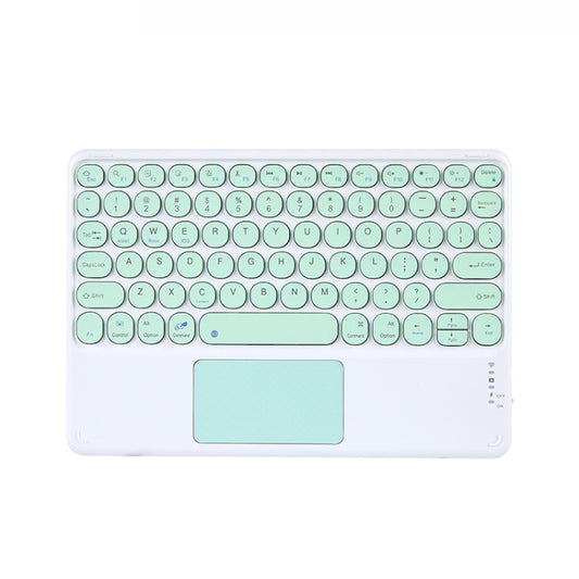 250C 10 inch Universal Tablet Round Keycap Wireless Bluetooth Keyboard with Touch Panel (Green) - Universal Keyboard by buy2fix | Online Shopping UK | buy2fix