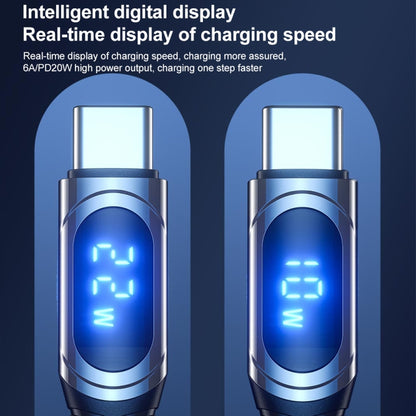 WK WDC-166a 6A Type-C / USB-C Intelligent Digital Display Charging Data Cable, Length: 1m - USB-C & Type-C Cable by WK | Online Shopping UK | buy2fix