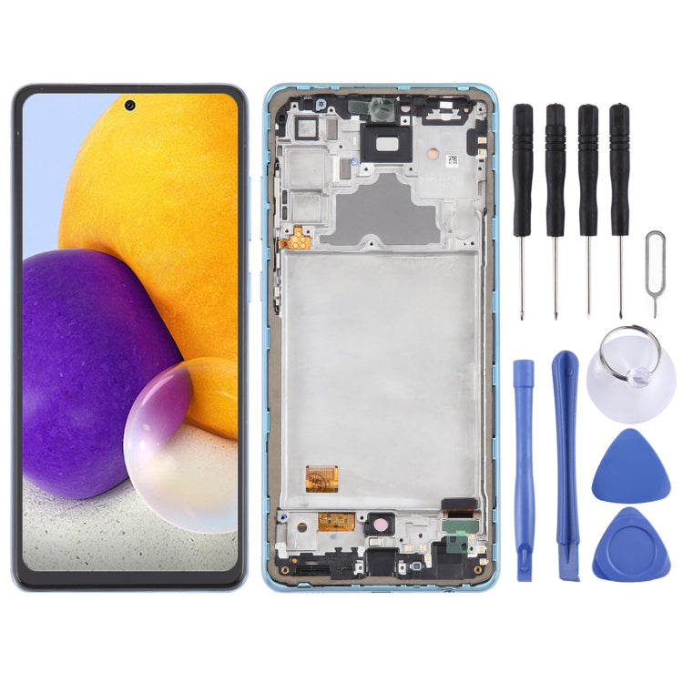 For Samsung Galaxy A72 4G SM-A725 6.43 inch Original LCD Screen Digitizer Full Assembly with Frame (Blue) - Galaxy A Series Parts by buy2fix | Online Shopping UK | buy2fix