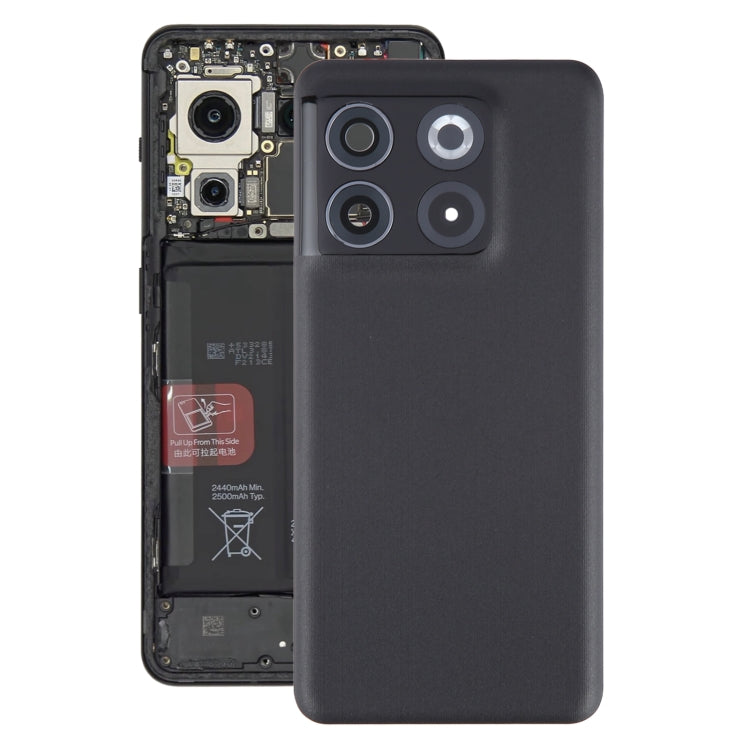 For OnePlus 11T Battery Back Cover with Camera Lens Cover(Black) - Back Cover by buy2fix | Online Shopping UK | buy2fix