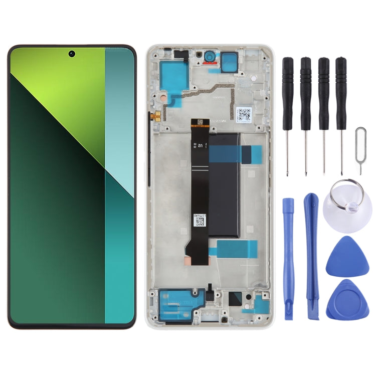 For Xiaomi Poco X6 Original AMOLED Material LCD Screen Digitizer Full Assembly with Frame (White) - LCD Screen by buy2fix | Online Shopping UK | buy2fix