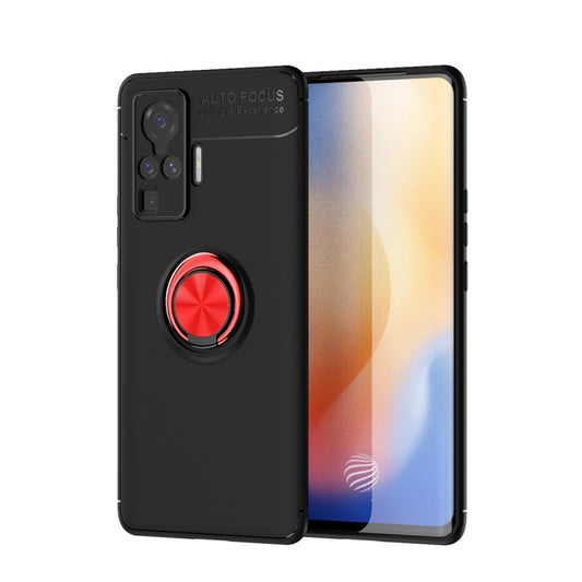 For VIVO X50 Pro Metal Ring Holder 360 Degree Rotating TPU Case(Black+Red) - vivo Cases by buy2fix | Online Shopping UK | buy2fix