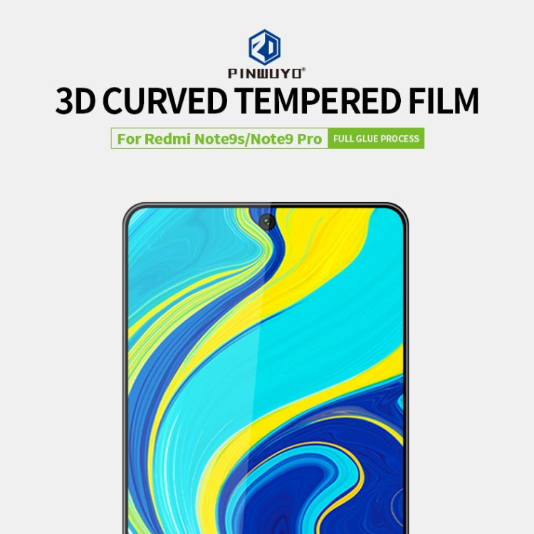 For Xiaomi RedMi Note9S/Note9Pro PINWUYO 9H 3D Curved Full Screen Explosion-proof Tempered Glass Film(Black) -  by PINWUYO | Online Shopping UK | buy2fix