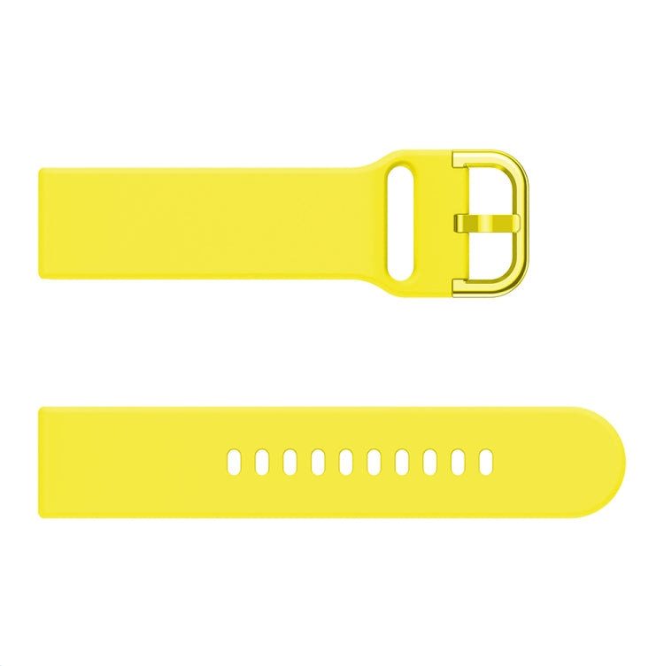 20mm For Huawei Watch GT2 42MM / Amazfit BipS 2 Youth Version Color Buckle Silicone Watch Band(Yellow) - Watch Bands by buy2fix | Online Shopping UK | buy2fix