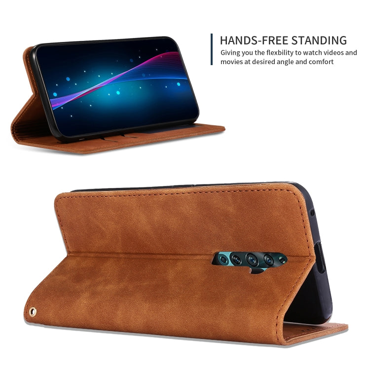 For OPPO Reno 2Z & Reno 2F Retro Skin Feel Business Magnetic Horizontal Flip Leather Case(Brown) - OPPO Cases by buy2fix | Online Shopping UK | buy2fix