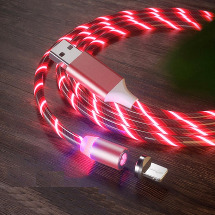 USB to 8 Pin Magnetic Suction Colorful Streamer Mobile Phone Charging  Cable, Length: 1m(Red Light) - Charging Cable & Head by buy2fix | Online Shopping UK | buy2fix