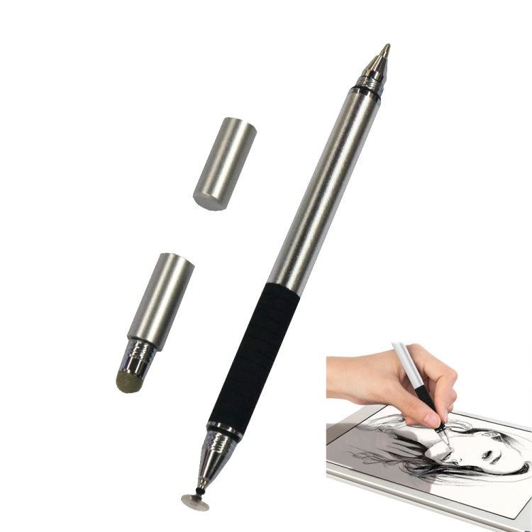 AT-12 3 in 1 Touch Screen Capacitive Pen with Common Writing Pen & Mobile Phone Writing Pen Function is Suitable for Apple / Huawei / Samsung(Silver) - Stylus Pen by buy2fix | Online Shopping UK | buy2fix