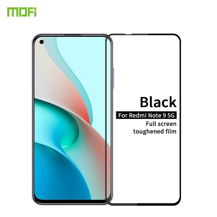 For Xiaomi Redmi Note9 5G MOFI 9H 2.5D Full Screen Tempered Glass Film(Black) -  by MOFI | Online Shopping UK | buy2fix