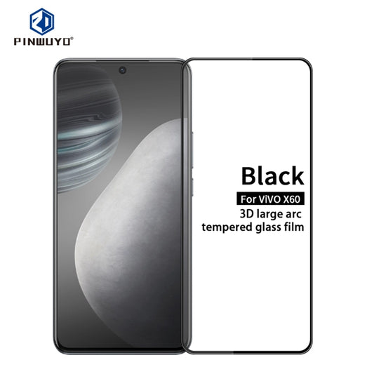 For vivo X60 PINWUYO 9H 3D Curved Full Screen Explosion-proof Tempered Glass Film(Black) - vivo Tempered Glass by PINWUYO | Online Shopping UK | buy2fix