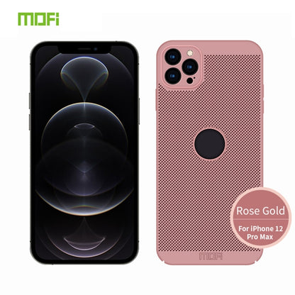 For iPhone 12 Pro Max MOFi Honeycomb Texture Breathable PC Shockproof Protective Back Cover Case(Rose Gold) - iPhone 12 Pro Max Cases by MOFI | Online Shopping UK | buy2fix