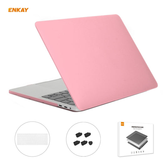 ENKAY 3 in 1 Matte Laptop Protective Case + US Version TPU Keyboard Film + Anti-dust Plugs Set for MacBook Pro 13.3 inch A1708 (without Touch Bar)(Pink) - MacBook Pro Cases by ENKAY | Online Shopping UK | buy2fix