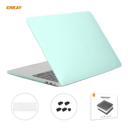 ENKAY 3 in 1 Matte Laptop Protective Case + EU Version TPU Keyboard Film + Anti-dust Plugs Set for MacBook Pro 13.3 inch A1708 (without Touch Bar)(Green) - MacBook Pro Cases by ENKAY | Online Shopping UK | buy2fix