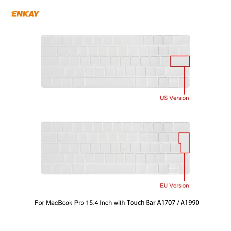 ENKAY 3 in 1 Matte Laptop Protective Case + EU Version TPU Keyboard Film + Anti-dust Plugs Set for MacBook Pro 15.4 inch A1707 & A1990 (with Touch Bar)(White) - MacBook Pro Cases by ENKAY | Online Shopping UK | buy2fix