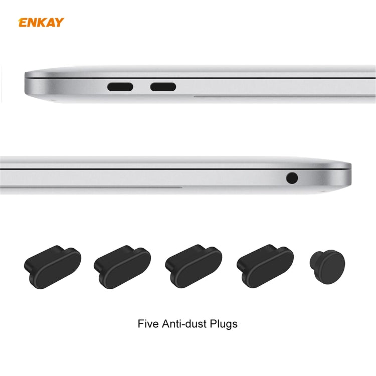 ENKAY 3 in 1 Matte Laptop Protective Case + US Version TPU Keyboard Film + Anti-dust Plugs Set for MacBook Air 13.3 inch A2179 & A2337 (2020)(Black) - MacBook Air Cases by ENKAY | Online Shopping UK | buy2fix