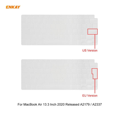 For MacBook Air 13.3 inch A2179 & A2337 2020 ENKAY 3 in 1 Crystal Laptop Protective Case + EU Version TPU Keyboard Film + Anti-dust Plugs Set(Grey) - MacBook Air Cases by ENKAY | Online Shopping UK | buy2fix