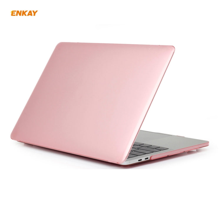 ENKAY 3 in 1 Crystal Laptop Protective Case + US Version TPU Keyboard Film + Anti-dust Plugs Set for MacBook Pro 13.3 inch A2251 & A2289 & A2338 (with Touch Bar)(Pink) - MacBook Pro Cases by ENKAY | Online Shopping UK | buy2fix