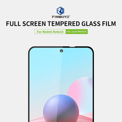 For Xiaomi Redmi Note 10 PINWUYO 9H 2.5D Full Screen Tempered Glass Film(Black) -  by PINWUYO | Online Shopping UK | buy2fix