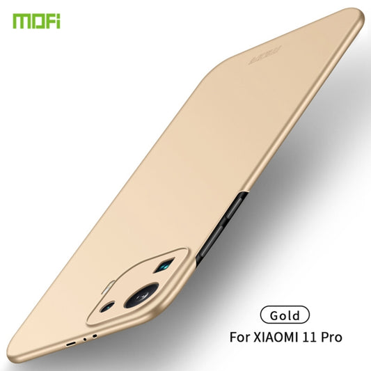 For Xiaomi Mi 11 Pro MOFI Frosted PC Ultra-thin Hard Case(Gold) - Xiaomi Cases by MOFI | Online Shopping UK | buy2fix