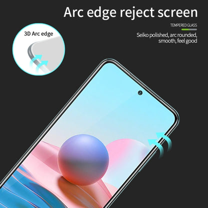 For Xiaomi Redmi Note10 PINWUYO 9H 3D Curved Full Screen Explosion-proof Tempered Glass Film(Black) -  by PINWUYO | Online Shopping UK | buy2fix