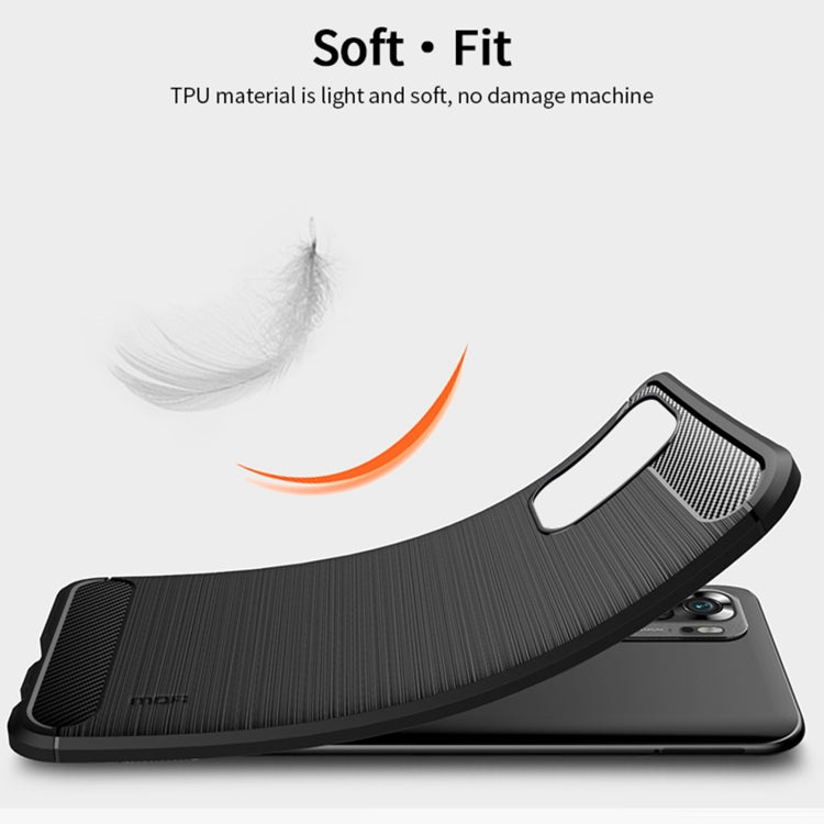 For Xiaomi Redmi Note 10 / Note 10S MOFI Gentleness Series Brushed Texture Carbon Fiber Soft TPU Case(Black) - Xiaomi Cases by MOFI | Online Shopping UK | buy2fix