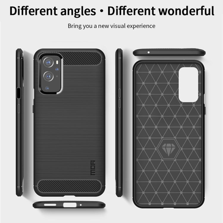 For OnePlus 9 Pro MOFI Gentleness Series Brushed Texture Carbon Fiber Soft TPU Case(Grey) - OnePlus Cases by MOFI | Online Shopping UK | buy2fix