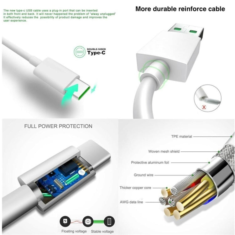 XJ-63 5A USB to Type-C Super Flash Charging Data Cable for OPPO, Cable Length:1.5m - USB-C & Type-C Cable by buy2fix | Online Shopping UK | buy2fix