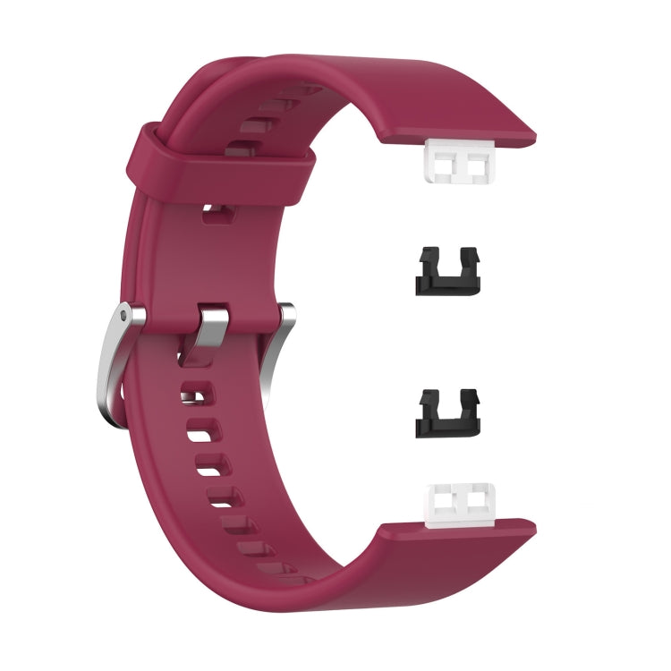 For Huawei Watch Fit TIA-B09 Silicone Watch Band(wine red) - Watch Bands by buy2fix | Online Shopping UK | buy2fix