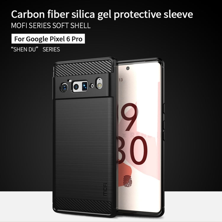 For Google Pixel 6 Pro MOFI Gentleness Series Brushed Texture Carbon Fiber Soft TPU Case(Black) - Google Cases by MOFI | Online Shopping UK | buy2fix