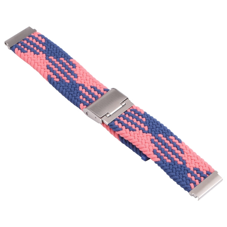 For Samsung Galaxy Watch 4 / Watch 5 20mm Nylon Braided Metal Buckle Watch Band(Z Blue Pink) - Watch Bands by buy2fix | Online Shopping UK | buy2fix