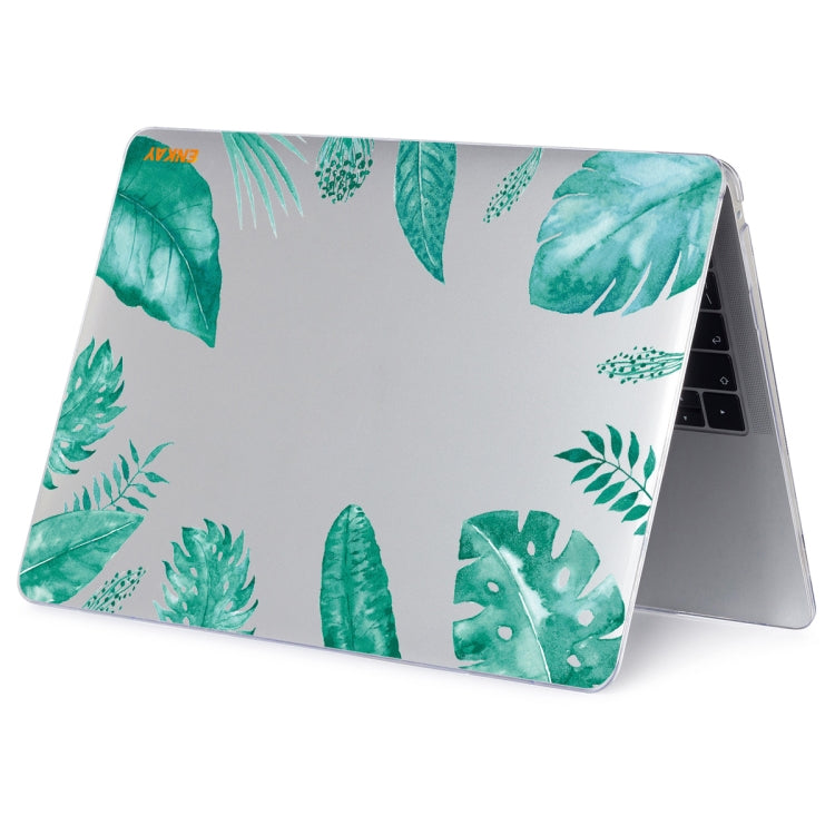 ENKAY Hat-Prince Forest Series Pattern Laotop Protective Crystal Case for MacBook Pro 15.4 inch A1707 / A1990(Green Leaf Pattern) - MacBook Pro Cases by ENKAY | Online Shopping UK | buy2fix