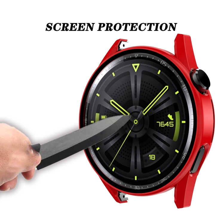 Tempered Glass Film Oil Spray Matte PC Case For Huawei GT3 46mm(Cherry Powder) - Watch Cases by buy2fix | Online Shopping UK | buy2fix