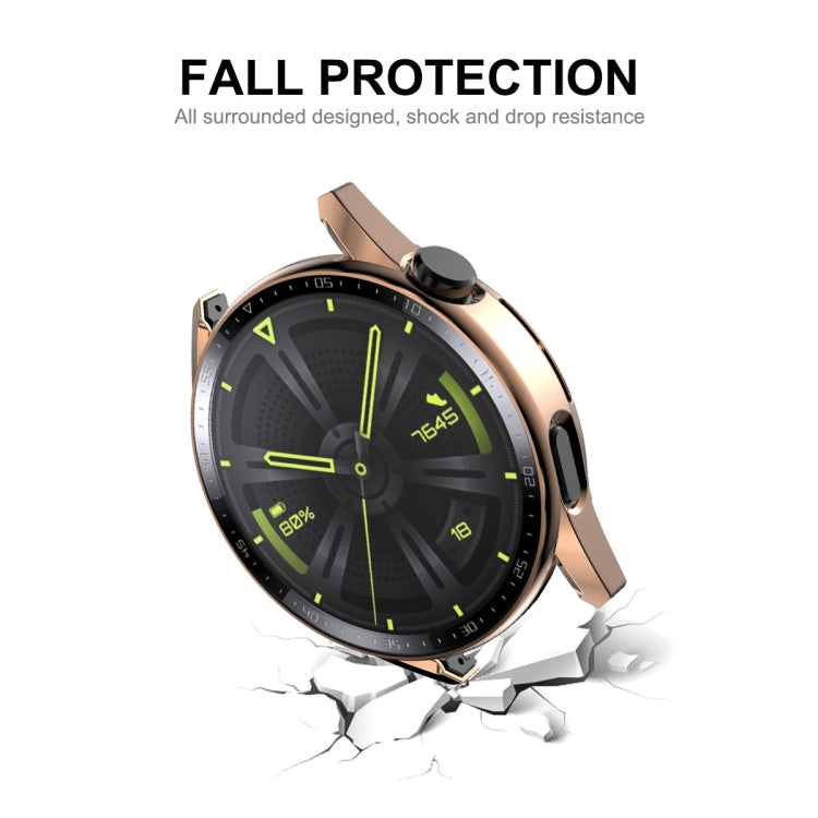 For Huawei Watch GT 3 46mm ENKAY PC Frame + Tempered Glass Protector Case With Scale(Rose Gold) - Watch Cases by ENKAY | Online Shopping UK | buy2fix