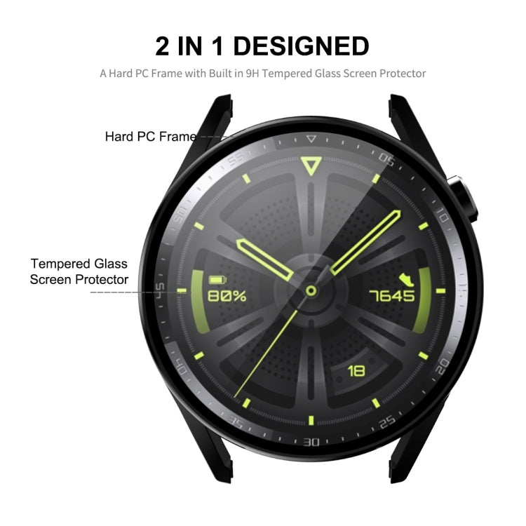 For Huawei Watch GT 3 42mm ENKAY Matte PC Frame + Tempered Glass Protector Case(Transparent) - Watch Cases by ENKAY | Online Shopping UK | buy2fix