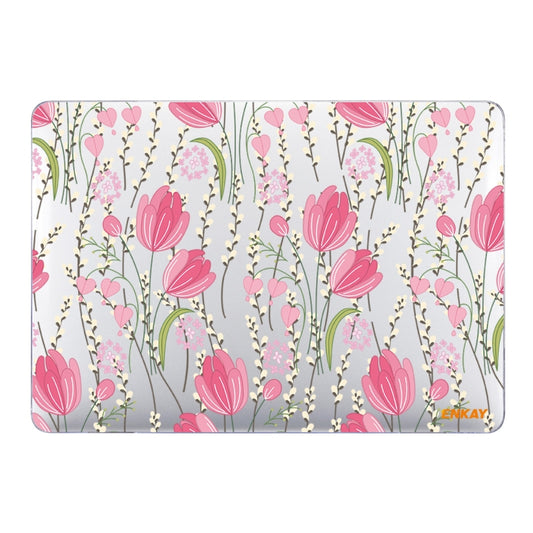 ENKAY Flower Series Pattern Laotop Protective Crystal Case For MacBook Pro 13.3 inch A1706 / A1708 / A1989 / A2159(Tulips) - MacBook Pro Cases by ENKAY | Online Shopping UK | buy2fix