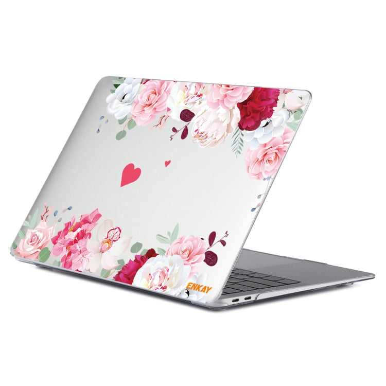 ENKAY Flower Series Pattern Laotop Protective Crystal Case For MacBook Pro 13.3 inch A2251 / A2289 / A2338 2020(Peony) - MacBook Pro Cases by ENKAY | Online Shopping UK | buy2fix