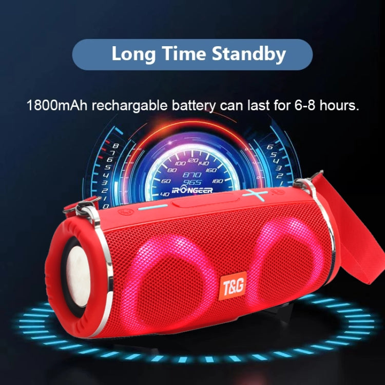 T&G TG642 RGB Light Waterproof  Portable Bluetooth Speaker Support FM / TF Card(Blue) - Desktop Speaker by T&G | Online Shopping UK | buy2fix